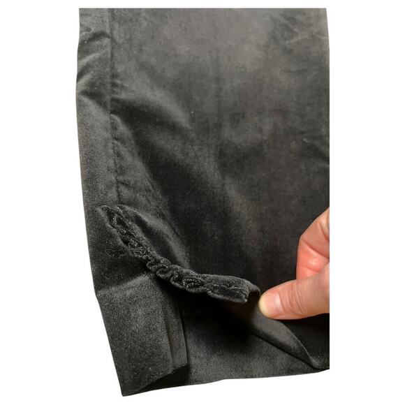 Talbots RSVP Dress Pants Velvet Velour Black Ankle Ruffle Hem Skinny Size 14 - Picture 4 of 8